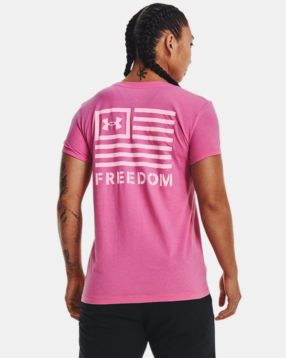 Women's UA Freedom Banner T-Shirt, Pink, pdpMainDesktop image number 1